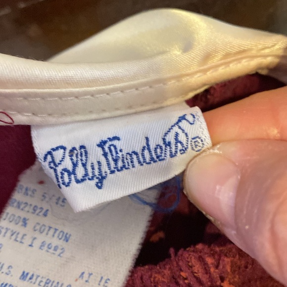 Vintage Polly Flinders Christmas Holiday dress, smocked, bib front, size 7 - Picture 9 of 11